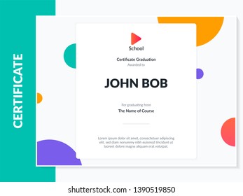 Certificate of appreciation template design. Elegant business diploma layout for training graduation or course completion. Certificate template. Award diploma design blank.
