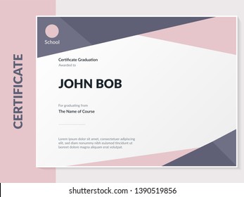 Certificate of appreciation template design. Elegant business diploma layout for training graduation or course completion. Certificate template. Award diploma design blank.