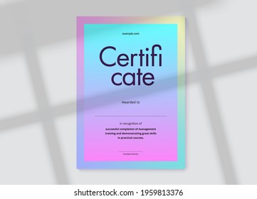 Certificate of appreciation template design. Elegant business diploma layout for training graduation or course completion. Vector background illustration.
