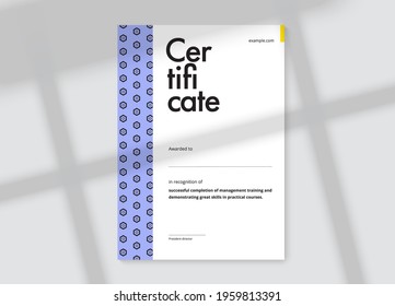 Certificate of appreciation template design. Elegant business diploma layout for training graduation or course completion. Vector background illustration.