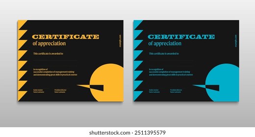 Certificado de diseño de Plantilla de apreciación. Diseño elegante del diploma de negocios para la graduación de la formación o la finalización del curso. Ilustración de fondo de Vector.