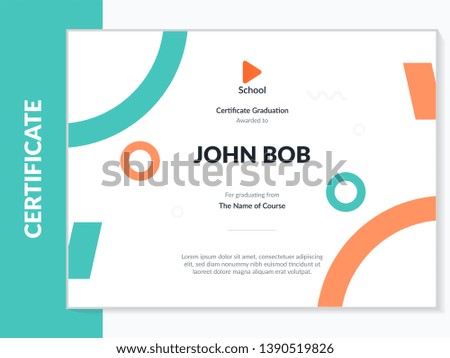 Certificate of appreciation template design. Elegant business diploma layout for training graduation or course completion. Certificate template. Award diploma design blank.
