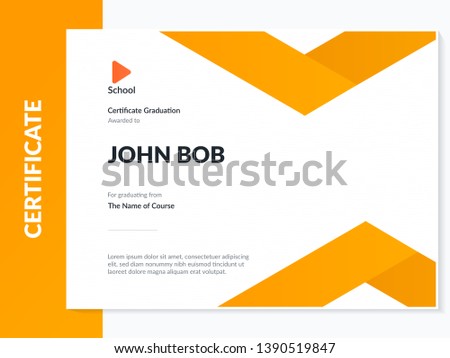 Certificate of appreciation template design. Elegant business diploma layout for training graduation or course completion. Certificate template. Award diploma design blank.