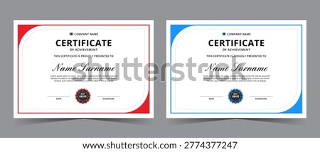 Certificate of Appreciation Template. Elegant Award Diploma Certificate Layout with Corporate Style