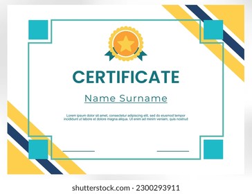Certificate of Appreciation template, Flat designs Certificate of achievement vector