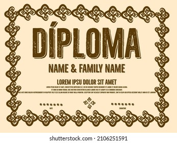 Certificate of appreciation template, gold and blue color. Clean modern certificate with gold plate. Certificate border template with luxurious and modern line design. Diploma vector template