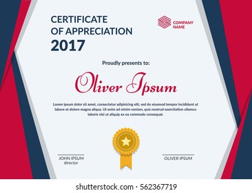 Certificate of Appreciation template. Layered eps10 vector. Minimal flat design.