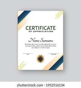 Certificate Of Appreciation Template Layout In White Color.