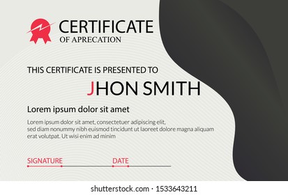 Certificate of Appreciation template with luxury and elegant texture modern
