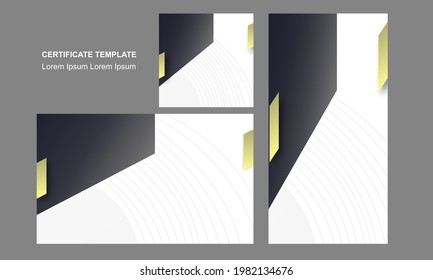 Certificate of appreciation template and luxury premium badges design landscape, potrait and square background