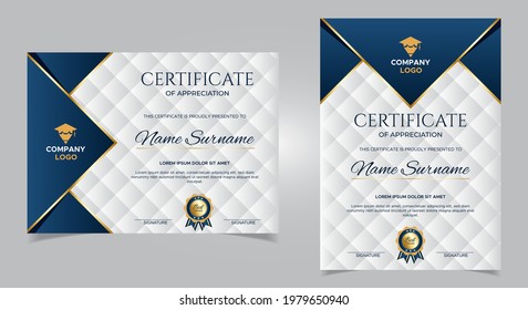 Certificate of appreciation template. Modern Clean Diploma Certificate vector EPS 10