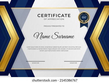 Certificate of appreciation template with modern corporate concept design vector