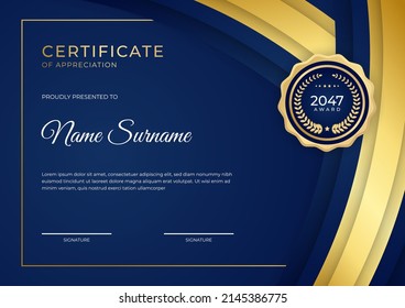 Certificate of appreciation template with modern corporate concept design vector