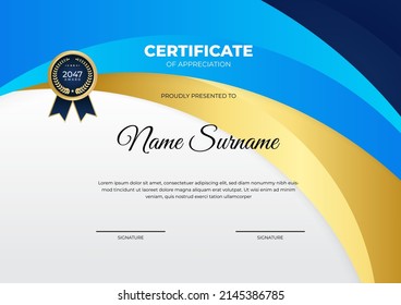 Certificate of appreciation template with modern corporate concept design vector