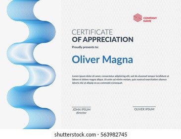 Certificate of Appreciation template. Modern geometric design. Layered eps10 vector.