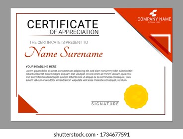 Certificate of Appreciation Template with modern pattern.