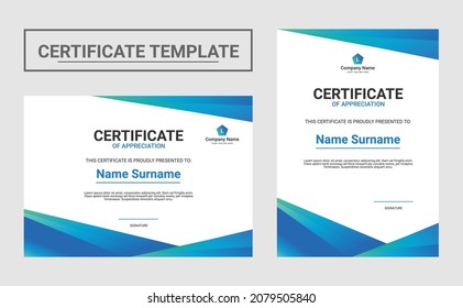 Certificate of appreciation template. Modern Certificate Template Vector Design