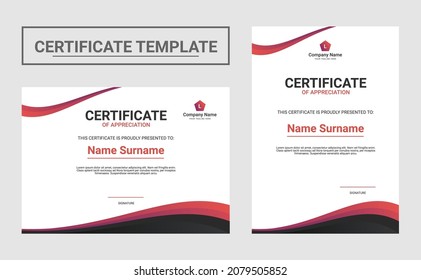 Certificate of appreciation template. Modern Certificate Template Vector Design