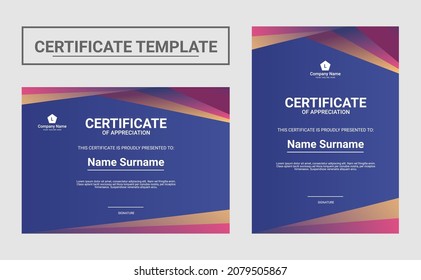 Certificate of appreciation template. Modern Certificate Template Vector Design