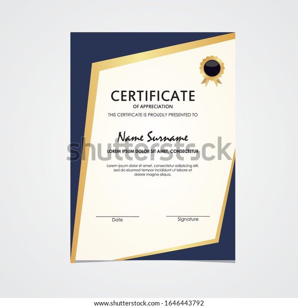 Certificate Appreciation Template Modern Vector Certificate Stock ...