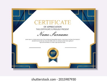 Certificate of appreciation template, simple and elegant design