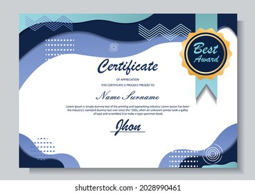 Certificate of appreciation template, simple and elegant design