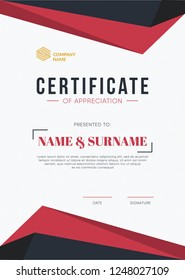 Certificate of Appreciation template. Trendy geometric design. Eps10 vector.