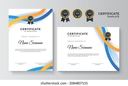 Certificate of Appreciation template. Trendy geometric design.
