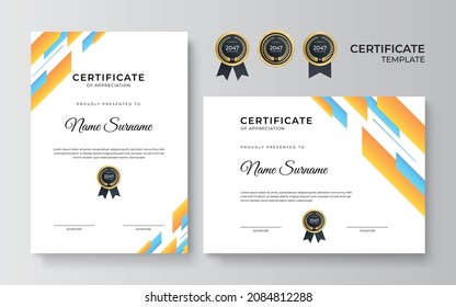 Certificate of Appreciation template. Trendy geometric design.