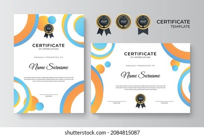 Certificate of Appreciation template. Trendy geometric design.