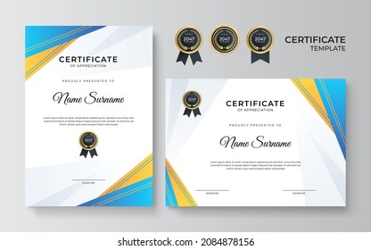 Certificate of Appreciation template. Trendy geometric design.