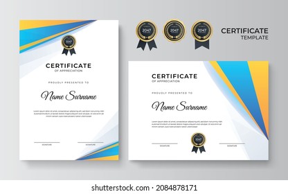 Certificate of Appreciation template. Trendy geometric design.