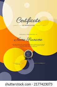 Certificate of Appreciation template. Trendy geometric design. Vector illustration for award certificate, diploma certificate, employee of the month