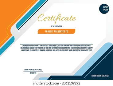 Plantilla de certificado de apreciación.Diseño de forma moderno. Vector eps10 en capas.