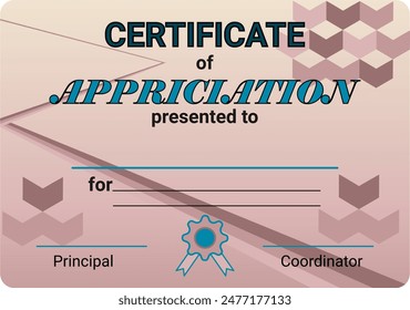 Certificate of appreciation template vector format