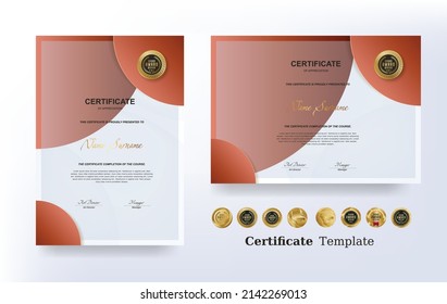 Plantilla de certificado de apreciación y diseño de placas de lujo vectoriales de oro