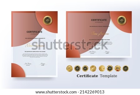 Certificate of appreciation template and vector golden Luxury premium badges design