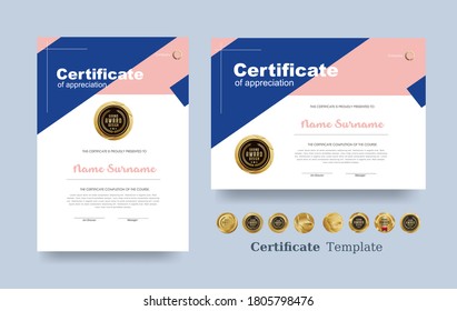 Certificate of appreciation template and vector Luxury premium badges design.