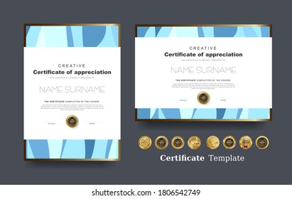 Certificate of appreciation template and vector Luxury premium badges design.