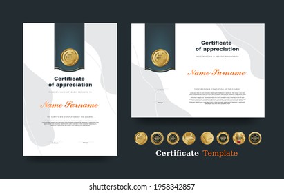 Certificate of appreciation template and vector Luxury premium badges design.