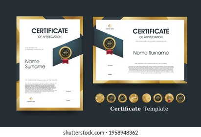 Certificate of appreciation template and vector Luxury premium badges design.