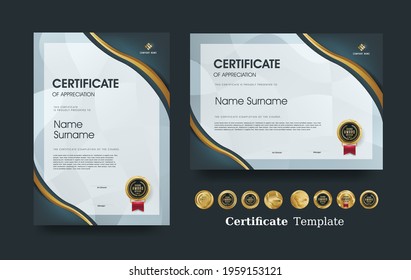 Certificate of appreciation template and vector Luxury premium badges design.