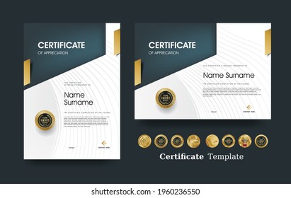 Certificate of appreciation template and vector Luxury premium badges design.