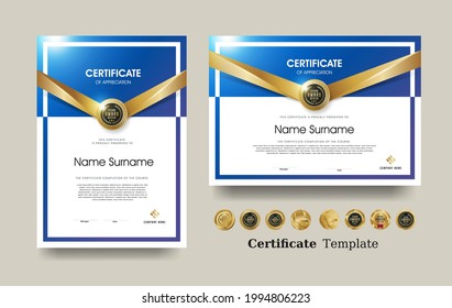 Certificate of appreciation template and vector Luxury premium badges design