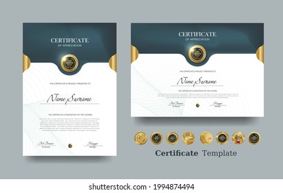 Certificate of appreciation template and vector Luxury premium badges design