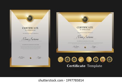 Certificate of appreciation template and vector Luxury premium badges design