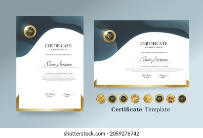 Certificate of appreciation template and vector Luxury premium badges design