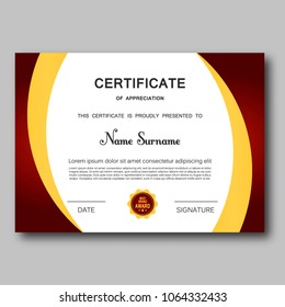 Certificate of appreciation template vector trendy geometric design award achievement elegant success diploma business design illustration. Graduation border diploma paper frame.