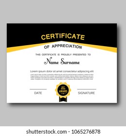 Certificate of appreciation template vector trendy geometric design award achievement elegant success diploma business design illustration. Graduation border certificate paper frame.