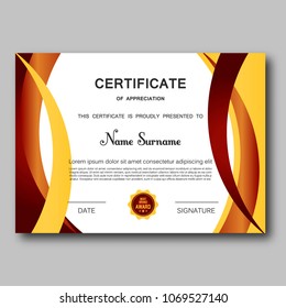 Certificate of appreciation template vector trendy geometric design award achievement elegant success diploma business design illustration. Graduation border paper frame.
